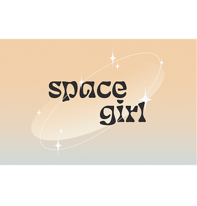 Space Girl Orbit with Stars adobe adobe illustrator blue color design girl gradient minimal orange retro space texture typography vector