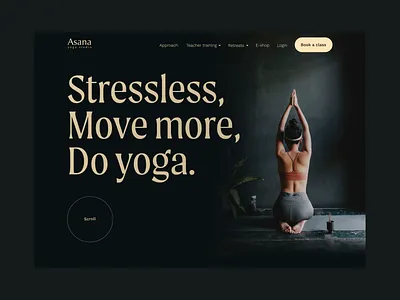 Yoga Studio - Landing page animation after effect after effects animation art direction concept design homepage homepage design inspiration interface landing page motion design prototype ui web web design