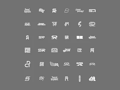 Speed Republic - logo options brand design brand designer brand identity branding design icon identity designer illustrator logo logo design logo designer logomark logotype mark monograms typography vector wordmarks
