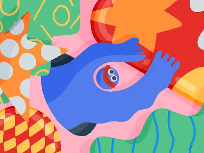 Customer Support Editoral Illustration character design editorial friendly fun geometric illustration playful shapes smile