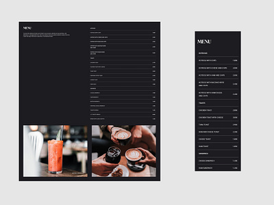 Coffee menu responsive layout coffee menu coffee shop minimal mobile online menu responsive ui ux web webdesign