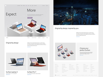 Surface page — Microsoft.com layout microsoft.com minimal redesign surface website
