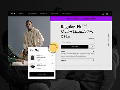 Cloth store product page design concept dark e commerce ecommerce fashion inspiration product page shop store typography ui uxui web design