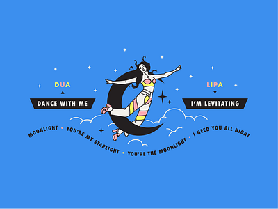 Levitating design dua lipa graphic design illustration illustrator illustrator cc levitating lyrics vector