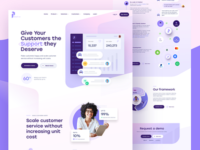 Percept.ai - Homepage & Product Page .ai automation caviar customers demo page homepage homepage ui percept.ai product design product page revenue robot support system ticketing tickets understanding