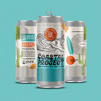 Coastal Project badge beer branding craft beer design illustration packaging typography