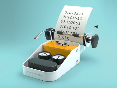 C4D Binary Type writer 3d 3d art c4d c4dart cinema 4d cinema4d illustration