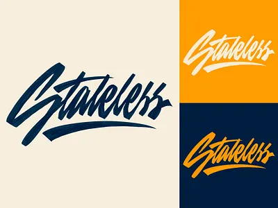 Stateless - Lettering Logo Sketch for Streetwear Brand branding calligraphy clothing design fashion font free hand lettering identity lettering logo logotype mark packaging script sketches streetwear type typo typography