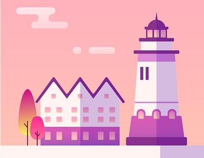 Kaliningrad book illustration concept design flat gradient illustration illustrator minimal picture vector