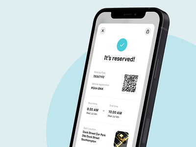 Parkable ticket page app booking mockup parking qr code ui