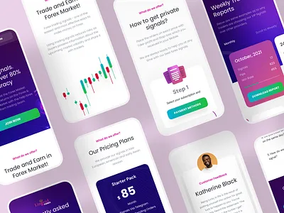 Forex Trading Site clean crypto forex menu mobile signal trade ui wallet white