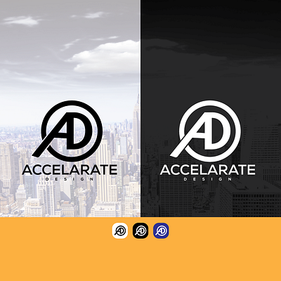 "Accelarate" Logo Design with "AD" concept best logo branding design fiverr.com graphic design illustration illustrator logo design minimalist vector