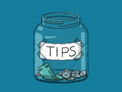 Tip Jar cash coins design illustration jar money procreate texture tip jar tips working