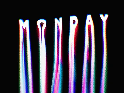 MONDAYY!!!!!! chromatic aberration details drips haltones lettering mondays procreate textures