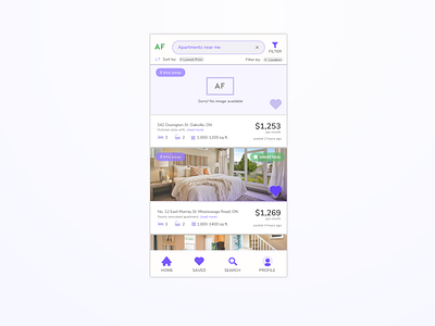 Apartment Finder Concept Screen app digital digitaldesign filters icons list multistate sketch states tables ui uidesign uiux ux uxdesign