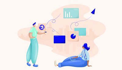 WORK MODE art direction blue branding colors daily design digital art illustration shot