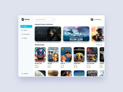 Steam Homepage Redesign game store modern pc game pcgames steam store ui ux video game videogame