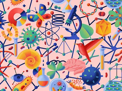 The science biology bird brain butterfly digital digitalart illustration science vector virus