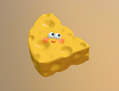 Cheeese~ 3d modeling cute illustration