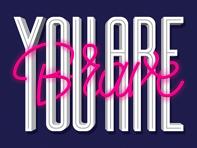 Brave 3d design 3d lettering design lettering typography vector