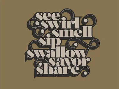 The 7 Ss of Wine Tasting design flat logo illustrator cc lettering quotes typography vector