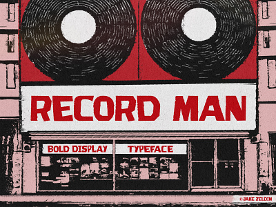 Record Man - Bold Display Typeface design display font font typography