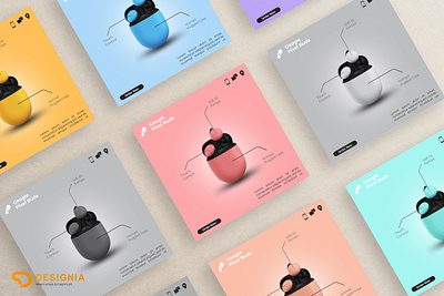 Earbuds promotion design facebook facebook ad facebook banner instagram instagram banner instagram post shop social social media banner social media design tech verity