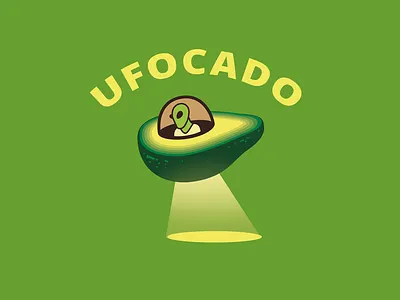 UFOCADO alien avocado character drink fruit fruity guacamole illustration juice logo smoothies ufo