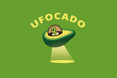 UFOCADO alien avocado character drink fruit fruity guacamole illustration juice logo smoothies ufo