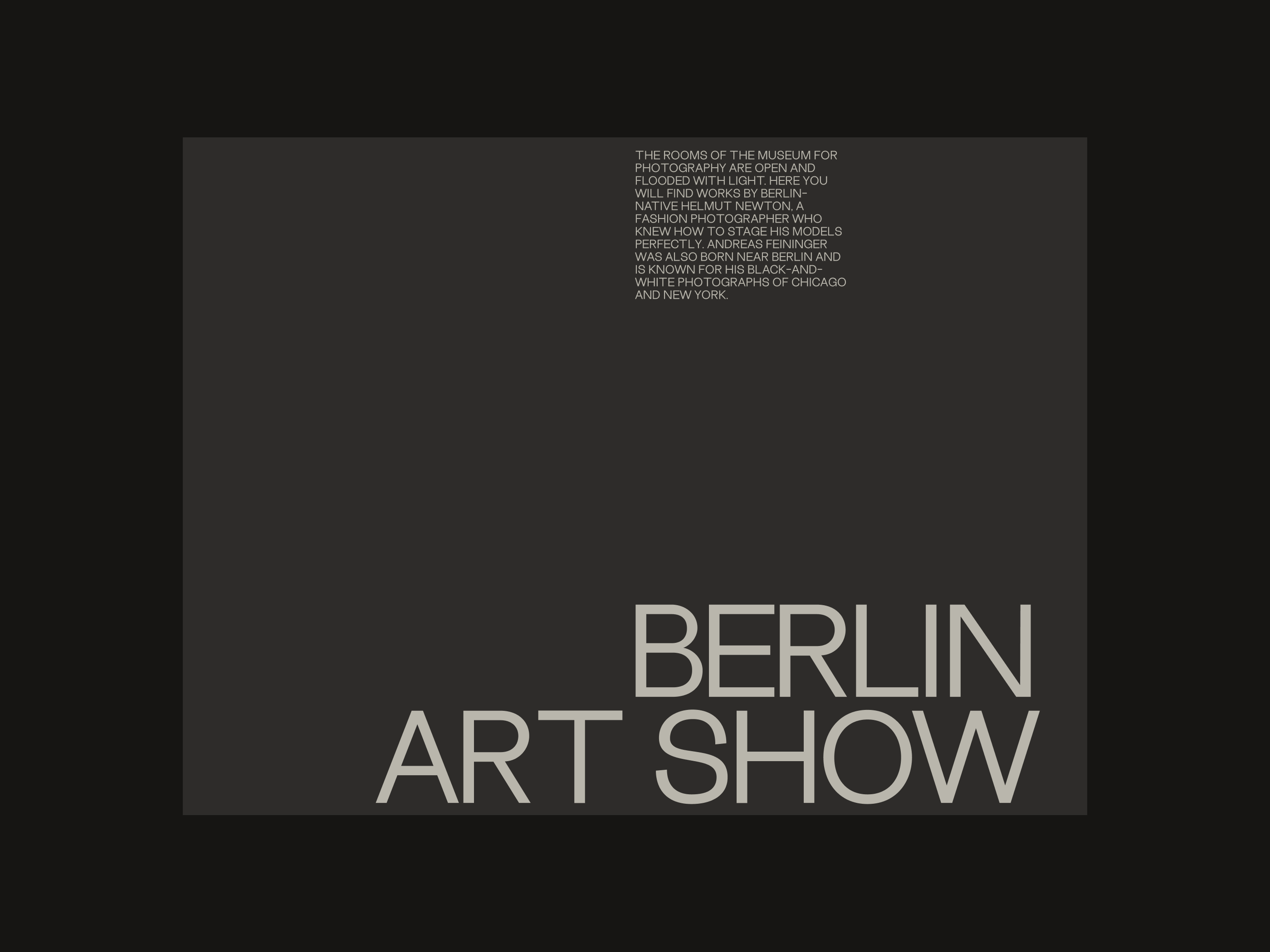 Berlin Art Show | Concept layout artdirection composition layout type typography