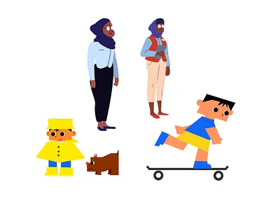 character designs; various animation character design illustration illustrator landscape ui vector visual storytelling web