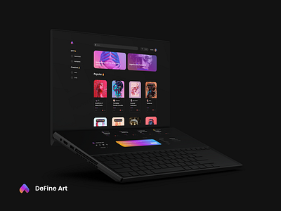 DeFine - NFT Marketplace Page app bitcoin blockchain btc crypto currency defi minimal minimalist nft ui ux wallet