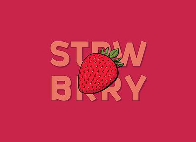 STRWBRRY icon illustration typography vector