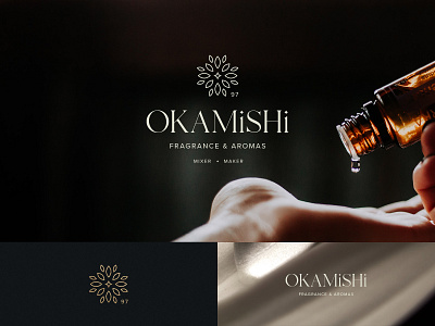 Okamishi Fragrance & Aromas concept brand logo perfume visual identity