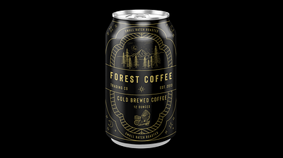 Forest Coffee Packaging 6 pack design branding can design coffee branding cold brew branding cold brew packaging