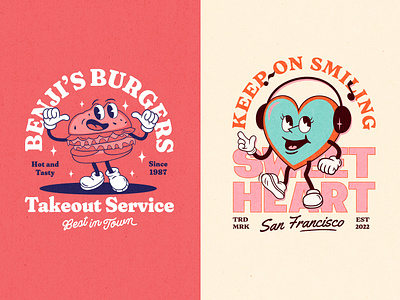 Kittl – Mascot T-Shirt Designs apparel branding burger design graphic design heart illustration logo mascot mascot design music retro retro mascot t shirt template tshirt vintage