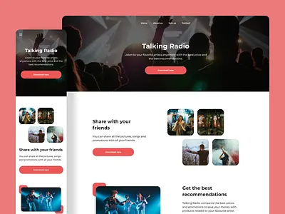 Landing Page Talking Radio design landing landing page mobile mobile ui music ui ui design ui ux ux design