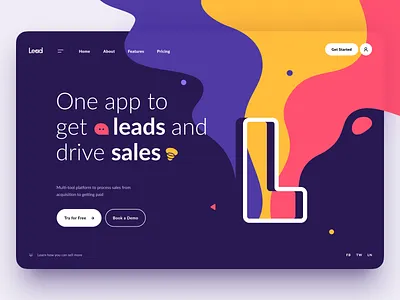 Landing page for SaaS app with сolorful illustrations app website home home page homepage illustration landing landing page saas site typography ui ui design ux uxui web web design web page webdesign website website design