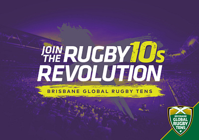 Brisbane Global Rugby Tens design duotone event event branding rugby sport sports branding texture typography