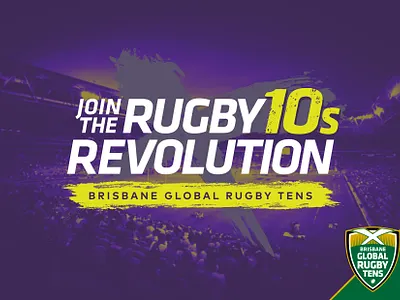 Brisbane Global Rugby Tens design duotone event event branding rugby sport sports branding texture typography