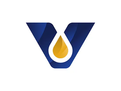 V Oil Logo awesome logo gradient color lettermark logo logo inspiration lubricant modern logo monogram new logo oil v letter v logo water drop