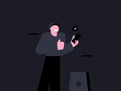 Online shopping - Walrus addtocart buy character creative done illustration interaction men onlineshopping payment shopping success ui vector