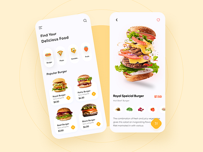 Food Delivery App - UI UX Design app design burger app clean design clean ui color delivery app food app food delivery app food menu design fruits app grocery app ios app ios app design ios application iphone app pizza app restaurants app ui design ui ux design ux design