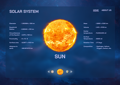 Solar System -- Learning application about the solar system animation app design ui vector web