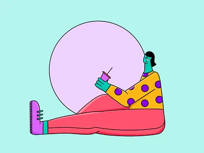 Favorite time is coffee time. 2d art behance charachter illustration character character design characterdesign coffee lover design flat flat character flat illustration flatdesign illustration illustrator procreate vector