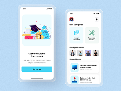 Student Banking App UI Design app concept bank home screen illustration ios minimal app mobile ui modern app typography ui ux