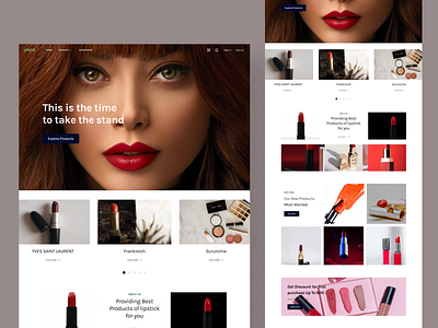 Lipstick Landing page app branding design graphic design icon illustration logo typography ui ux vector