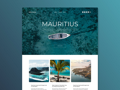 Mauritius. Travel agency website design concept 30daysofwebdesign figma figma design figmadesign landing page minimal travel travel agency web web design website