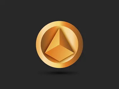 Pyramid logo for cryptocurrency 3d art 3d logo 3d vector branding circle logo coin cryptocurrency design disk golden logo gradient logo illustration logo logo design pyramid pyramid logo round logo token vector yellow