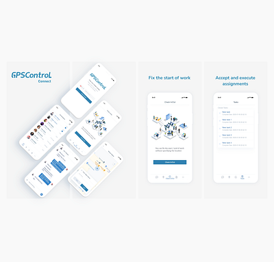 GpsControL Connect App adobe xd android android app app appdesign application application design checkin checkout connect design dribbble ios ios app screenshots ui ux